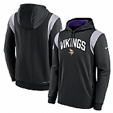 Men's Minnesota Vikings Black Sideline Stack Performance Pullover Hoodie,baseball caps,new era cap wholesale,wholesale hats